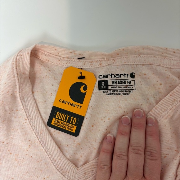 NWT Carhartt Women's Relaxed Fit Midweight V Neck Long Sleeve Shirt S - Picture 4 of 7